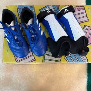 Adidas Cleats with Matching Shin Guards